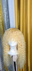 “Lisa Lisa” platinum blonde Deep Wave Full Wig