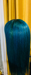 “Dena” Tri color blue/green 4x4 closure wig
